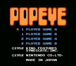 Popeye NES Screenshot Screenshot 1