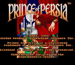 Prince of Persia Sega Genesis Screenshot 1