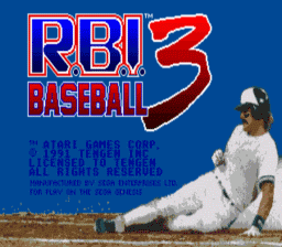 RBI Baseball 3 Genesis Screenshot Screenshot 1