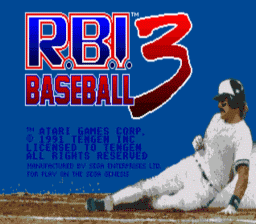 RBI Baseball 3 Genesis Screenshot 1
