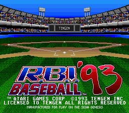 RBI Baseball 93 Genesis Screenshot Screenshot 1