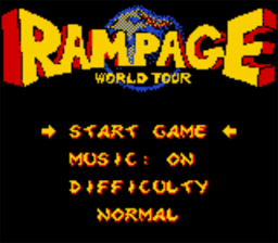 Rampage World Tour Gameboy Color Screenshot 1