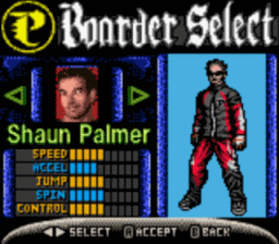 Shaun Palmer's Pro Snowboarder Gameboy/Gameboy Color Screenshot 2