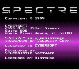 Spectre SNES Screenshot 1