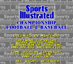 Sports Illustrated Championship Football & Baseball SNES Screenshot 1