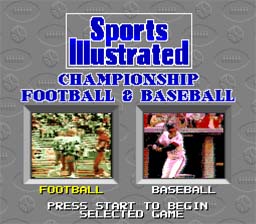 Sports Illustrated Championship Football & Baseball SNES Screenshot 2