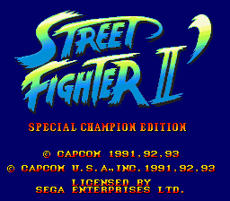 Street Fighter 2 Special Champion Edition Genesis Screenshot Screenshot 1