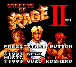 Streets Of Rage 2 Game Gear Controls