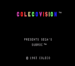 Subroc Colecovision Screenshot Screenshot 1