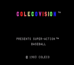 Super Action Baseball Colecovision Screenshot Screenshot 1