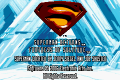 Superman Returns Fortress of Solitude GBA Screenshot Screenshot 1