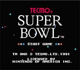 Tecmo Super Bowl NES Screenshot 1