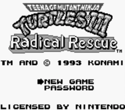 Teenage Mutant Ninja Turtles 3 Radical Rescue Gameboy Screenshot 1
