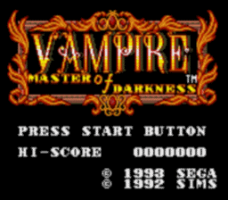 Vampire Master of Darkness Gamegear Screenshot Screenshot 1