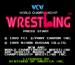 WCW Wrestling NES Screenshot Screenshot 1
