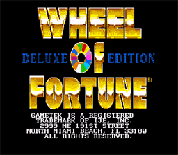 Wheel of Fortune: Deluxe Edition Super Nintendo Screenshot 1