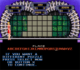 Wheel of Fortune: Deluxe Edition SNES Screenshot 2