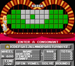 Wheel of Fortune: Family Edition NES Screenshot 3