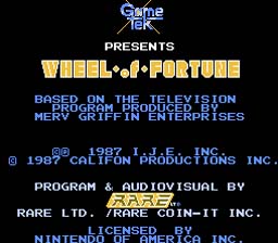 Wheel of Fortune NES Screenshot 1