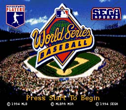 World Series Baseball Genesis Screenshot Screenshot 1